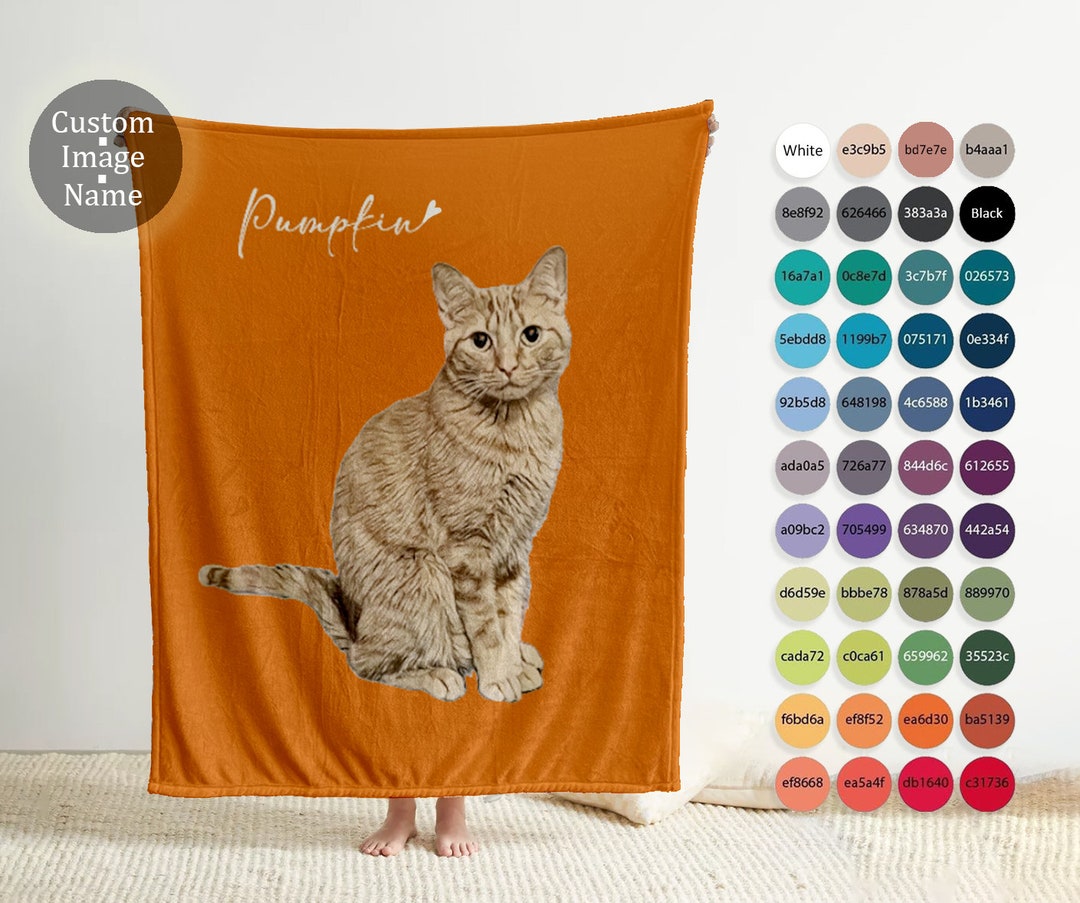Custom Pet Blanket Using Pet Photo Name Custom Dog Blanket Personalized Dog Blankets Cat Picture