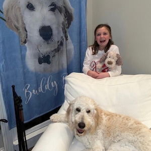 Manta personalizada con foto de mascota, manta personalizada con retrato de perro o gato.