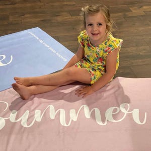 Personalized Script Beach Towel: Custom Name Cotton Bath Towel