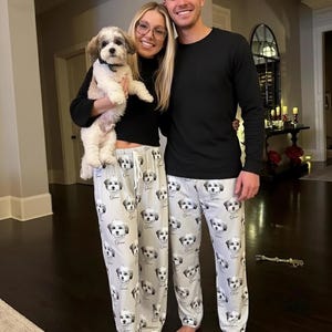 Personalized Pet Photo Pajama, Custom Dog & Cat Portrait PJs, Family Matching Loungewear