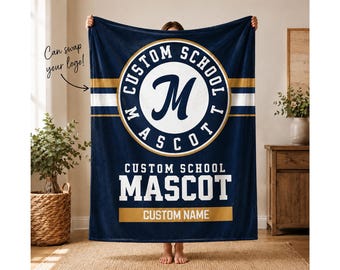 Personalized Football Blanket, Custom Name Sports Fleece, Kids Team Gift