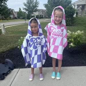 Personalized Checkerboard Beach Towel: Retro Style Custom Name Gift