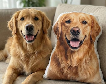 Custom Pet Pillow, Personalized Dog Cat Photo Cushion, Pet Memorial Gift