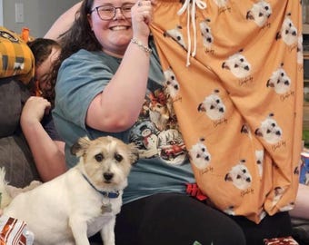 Personalized Pet Photo Pajama, Custom Dog & Cat Portrait PJs, Family Matching Loungewear