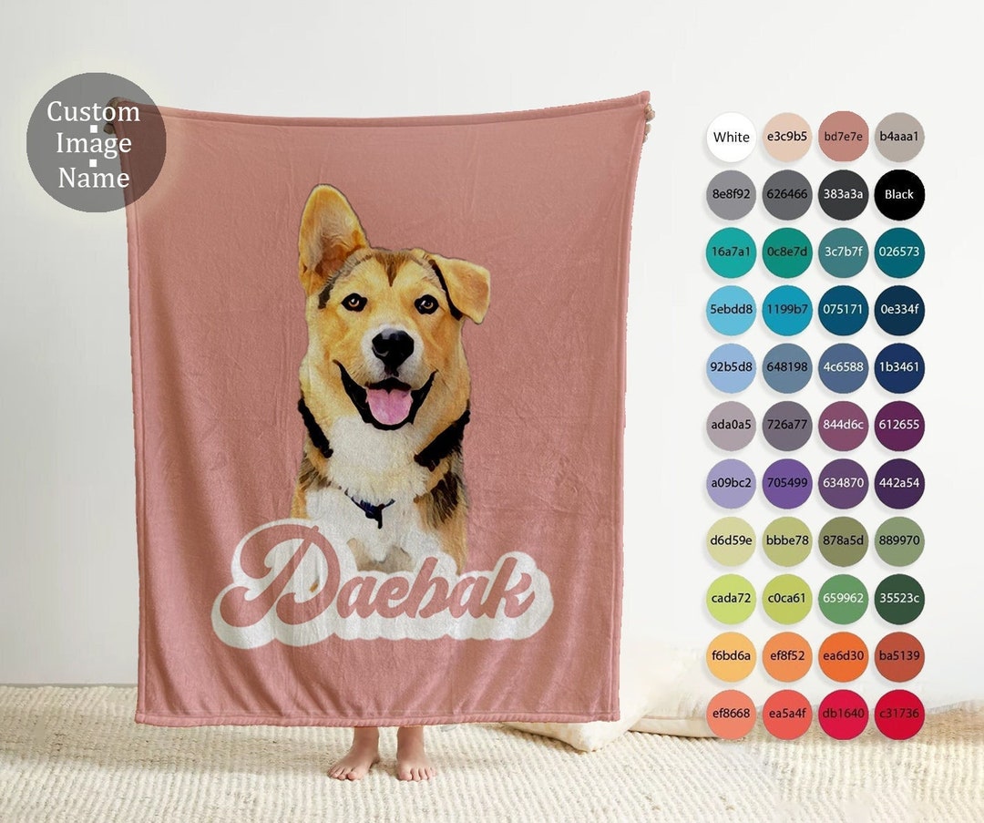 Custom Pet Blanket Using Pet Photo Name Custom Dog Blanket Personalized ...