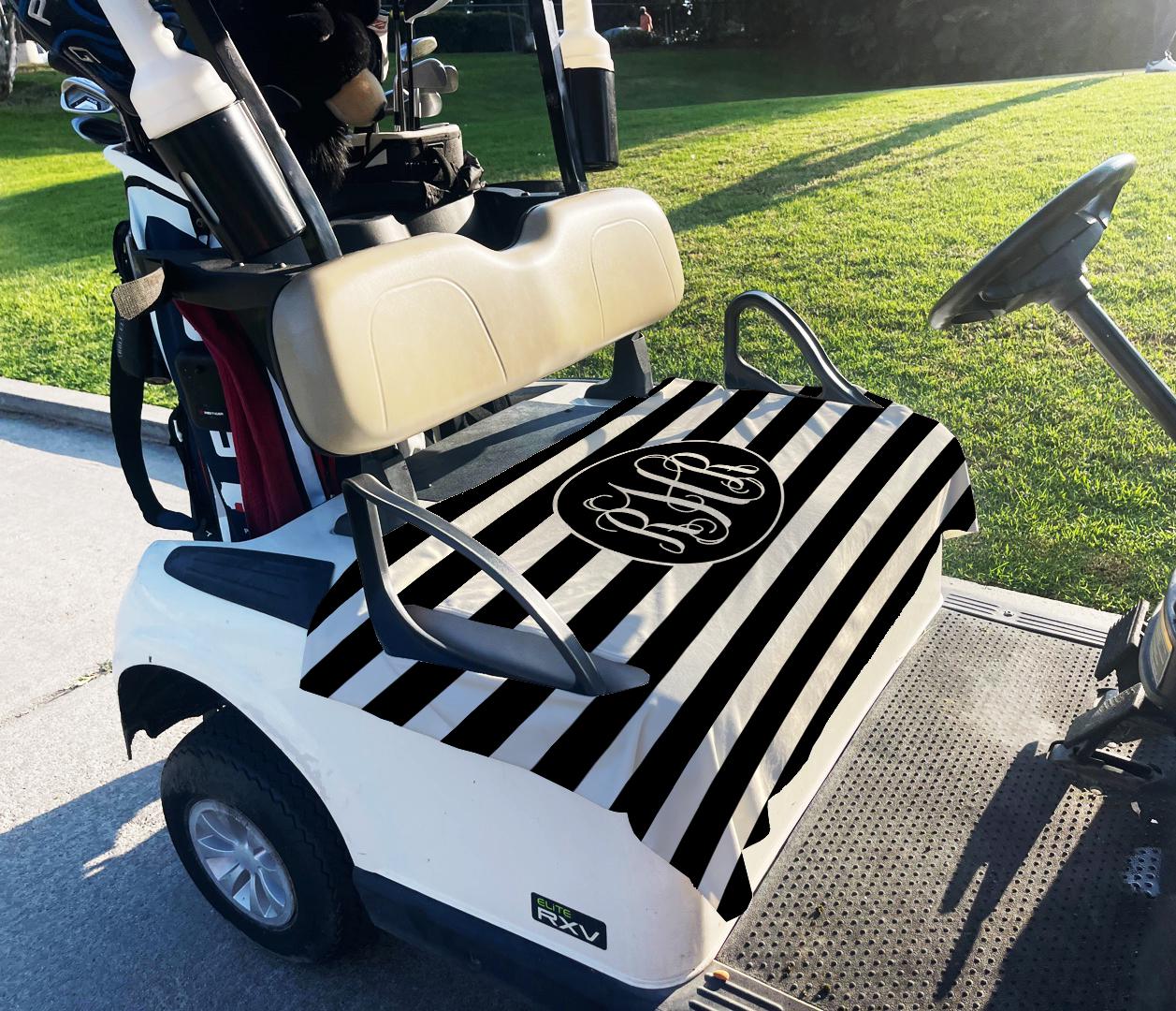 Monogrammed Golf Cart Seat Cover, Premium Cloth, Handmade in USA