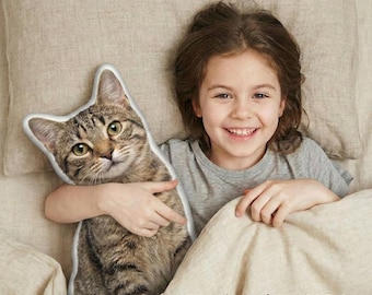 Custom Pet Pillow, Personalized Dog Cat Photo Cushion, Pet Memorial Gift