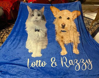 Custom Pet Photo Blanket: Personalized Dog or Cat Blanket
