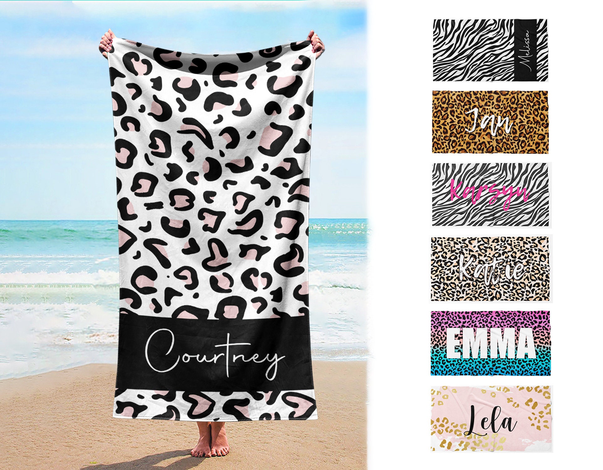 Neue Animal Print Stil Personalisierte Strandtuch Personalisierte Name  Badetuch Benutzerdefinierte Pool Handtuch Strandtuch Mit Namen Außerhalb  Geburtstagsgeschenk - Etsy Österreich