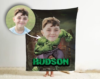 Kids Superhero Blanket, Personalized Kids Blanket, Custom Blanket For Boys, Superhero Blanket