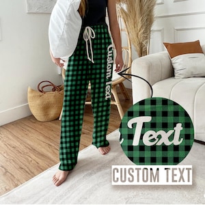 Personalized Christmas Plaid Pajama Pants: Custom Family Pajamas