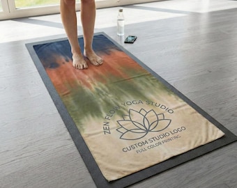 Personalized Custom Design Yoga Mat Towel: Custom 24" x 68" Cotton Blend