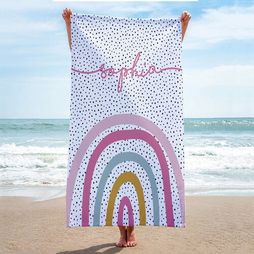 Bold Font Style Personalized Beach Towel Personalized Name Etsy