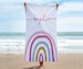 Personalized Rainbow Beach Towel 