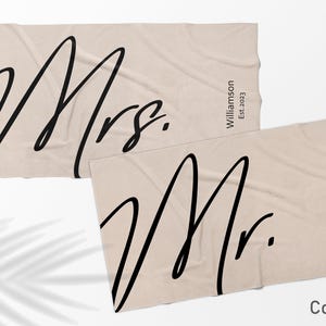 Mr or Mrs Beach Personalized Beach Towels, Honeymoon Gift, His and Hers Newlywed Gift, Personalized Wedding Gift-1pcs New Design