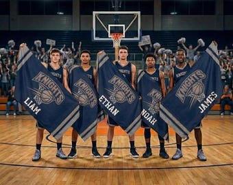 Custom Sports Team Logo Towel, Personalized Gym Rally Towel