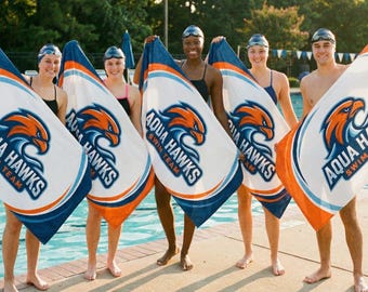 Custom Sports Team Logo Towel, Personalized Gym Rally Towel