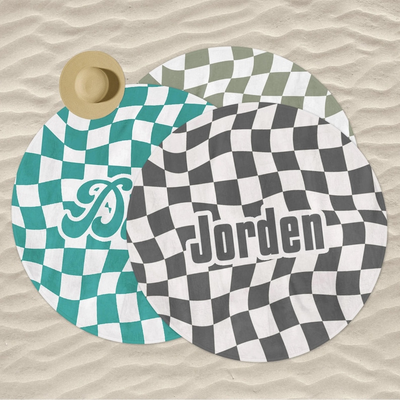 Personalized Kids Hooded Towel: Retro Vans Checkerboard, Custom Name image 4