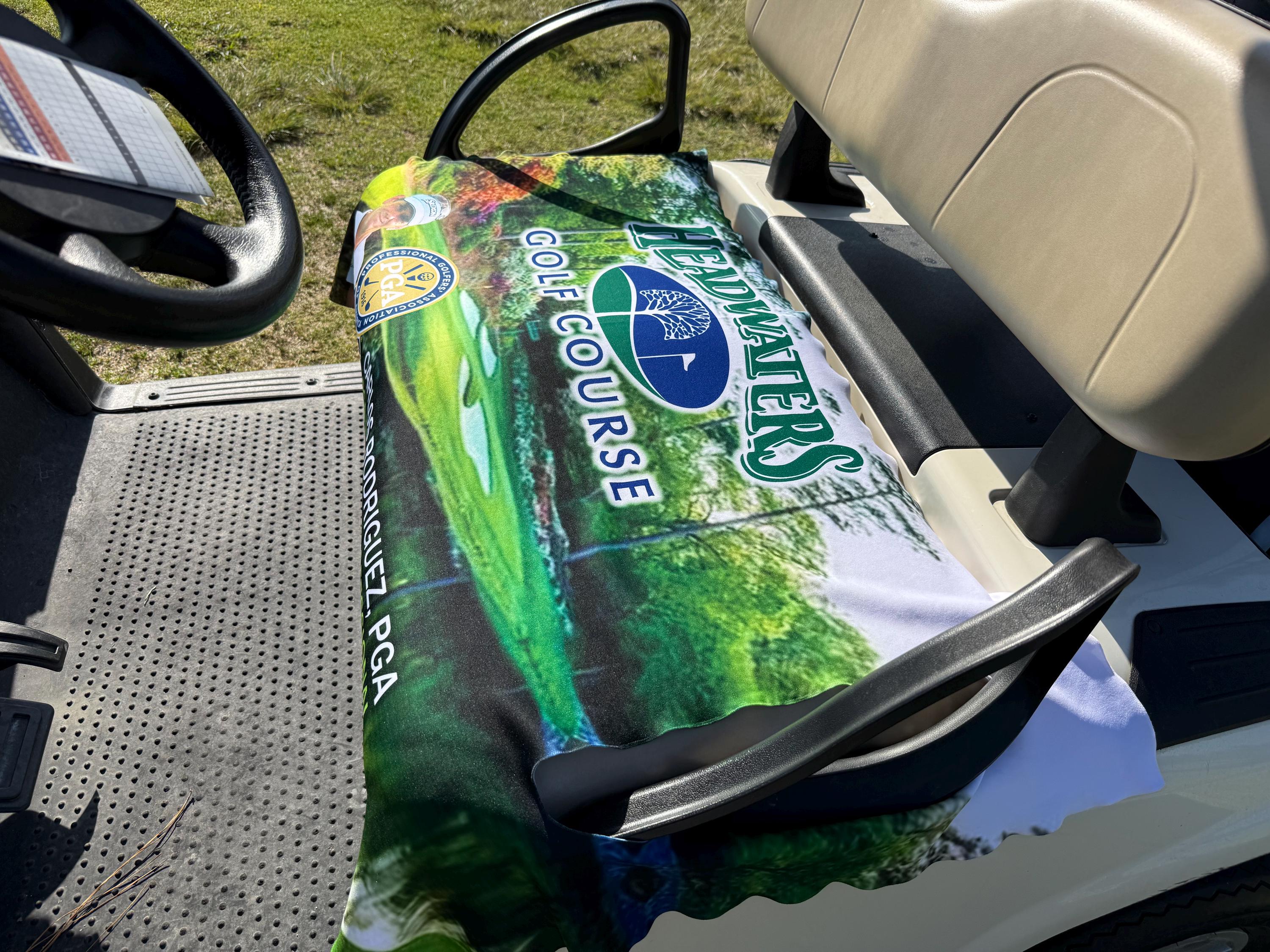 Custom Photo Golf Cart Seat Cover: Personalized Monogram