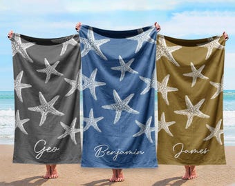 Personalized Beach Towel: Custom Name, Soft Cotton, Summer Accessory