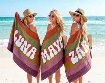 Personalized Kids Hooded Towel: Retro Vans Checkerboard, Custom Name