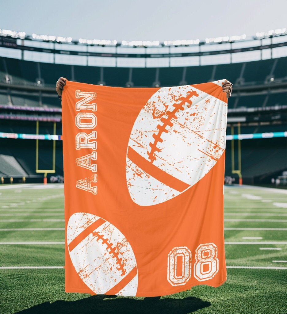 Personalized Sports Team blanket with Name, Custom blanket gift, Birthday Christmas Gift