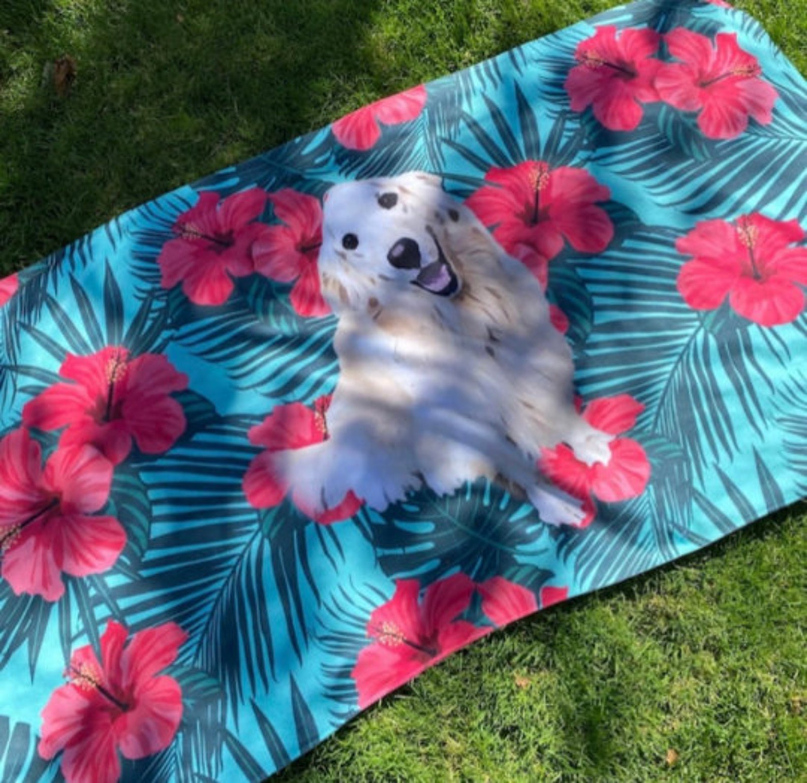 Portrait Pet Beach Towel Pet Photo Name Custom Dog Etsy