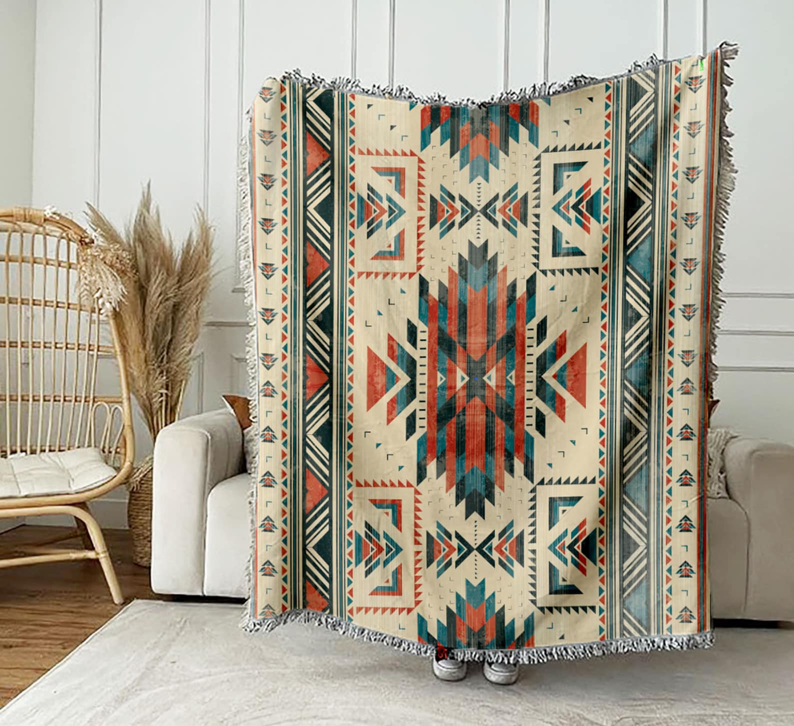 Aztec Tapestry Woven Cotton Throw - Sublimated - Made in the USA (60 ...