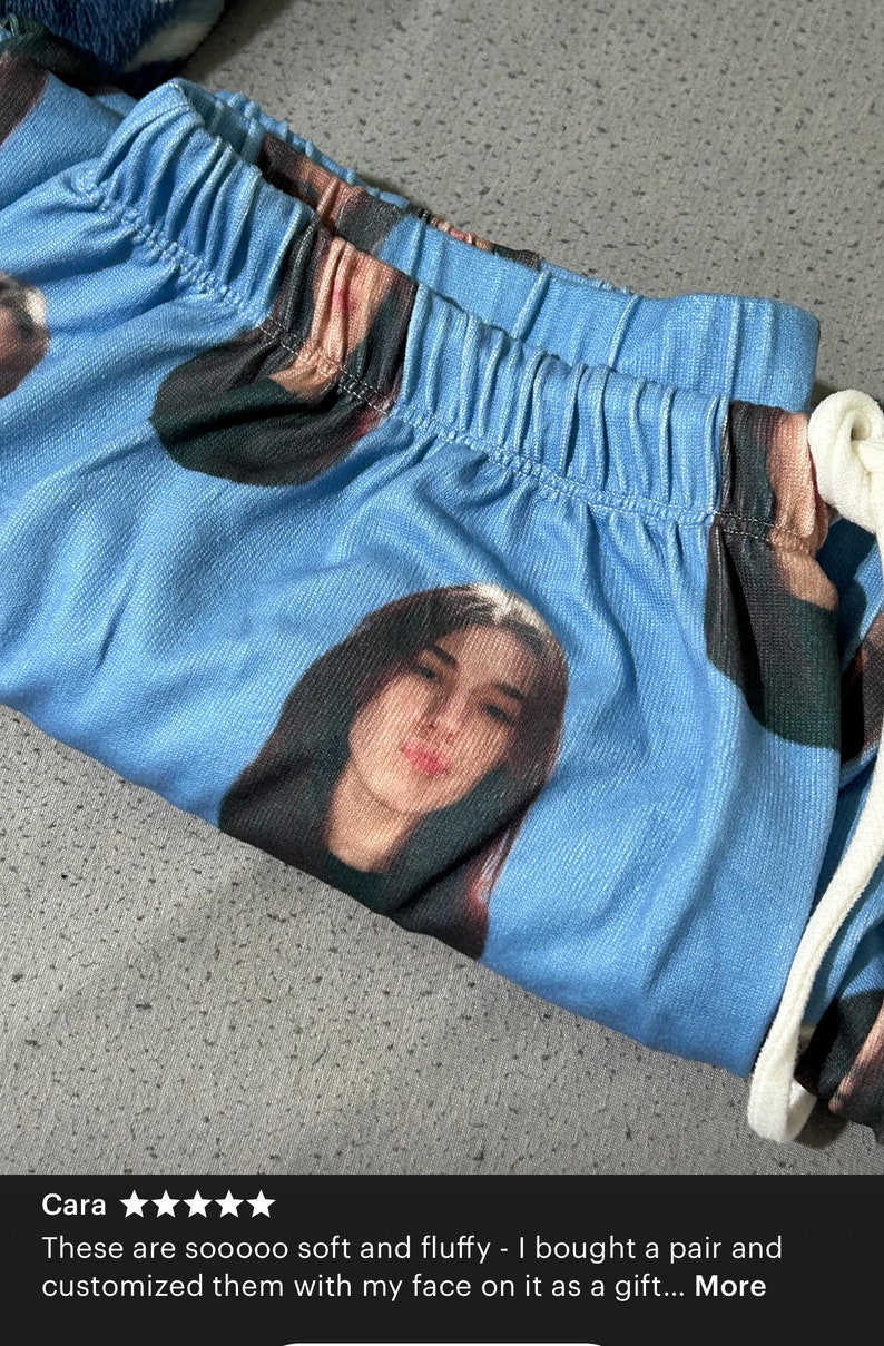 Custom Face Design Pajama Pants Using Face Photo, Custom Human Face