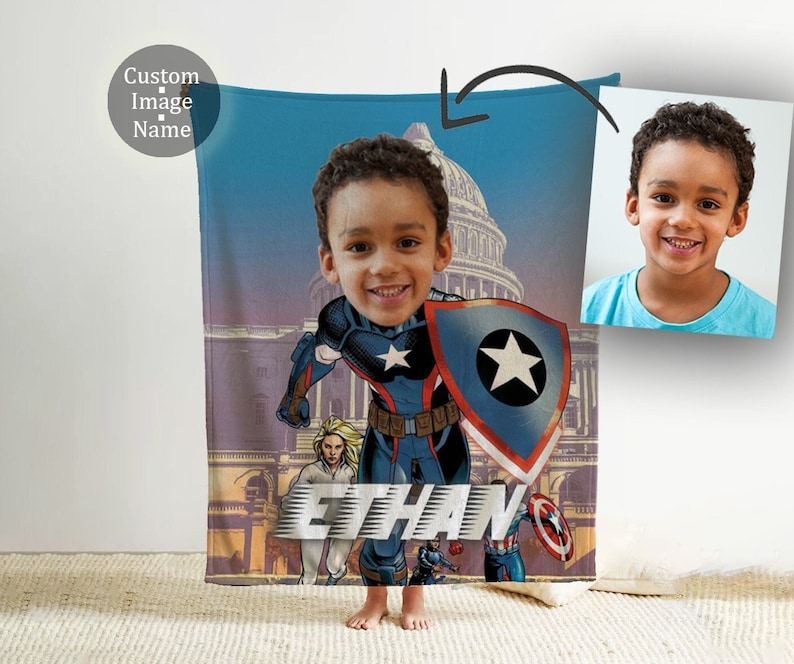 Kids Superhero Blanket Personalized Kids Blanket Custom Etsy