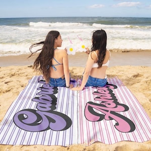 RETRO Multi Style personalized gifts, Beach Towel With Name, Birthday Vacation Gift, girl gift