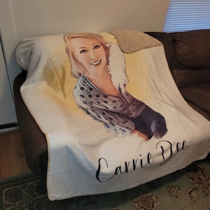 Personalized Portrait Photo Blanket: Custom Minky or Sherpa Fleece Gift