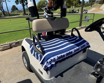 Striped Golf Cart Seat Cover, Cloth, Custom Design