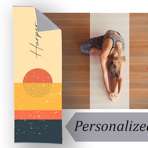 Personalisiertes Sun Design Yoga Matten Handtuch: Individuell 24 &quot;x 68&quot; Baumwollmischung