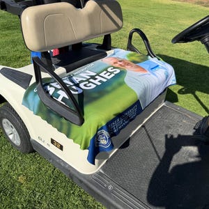 Custom Photo with Monogram Design Premium Cloth Golf Cart Seat Cover