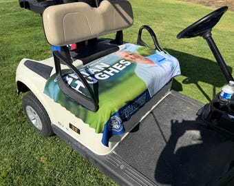 Personalized Photo Golf Cart Seat Cover: Custom Monogram, Water Resistant