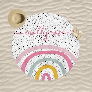 Personalized Rainbow Beach Towel