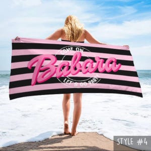 Personalized Beach Towel with Name Custom Design - Adult and Kids Bath Towel, Pool Towel Gift for Anniversaries, Birthdays & Vacations