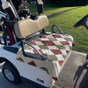 Kundenspezifischer Monogramm-Golfwagen-Sitzbezug - Premium-Stoffdesign