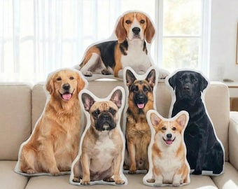 Custom Pet Pillow, Personalized Dog Cat Photo Cushion, Pet Memorial Gift