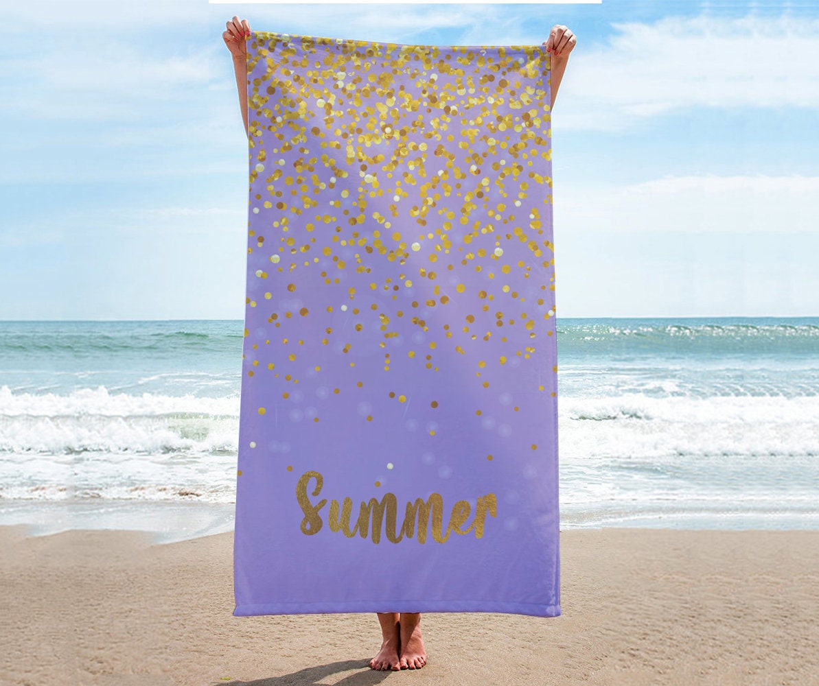 Sparkling Name Personalized Beach Towel Personalized Name Bath Etsy