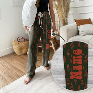 Personalized Christmas Tree Pajama Pants, Custom Name pajamas, Christmas pajama pants, family pajama sets ,Custom pajamas, holiday gifts