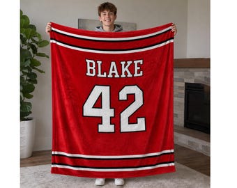 Personalized Sports Blanket: Custom Name Minky Fleece Gift