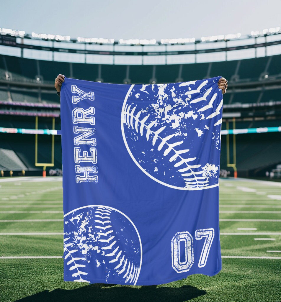 Personalized Sports Team blanket with Name, Custom blanket gift, Birthday Christmas Gift