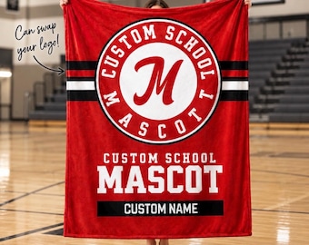 Personalized Sports Team Blanket, Custom Name Fleece, Kids Gift