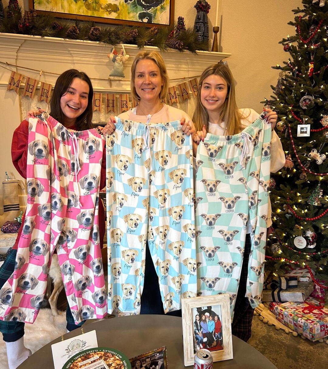 Personalized Pet Photo Pajama, Custom Dog & Cat Portrait Pjs, Family ...