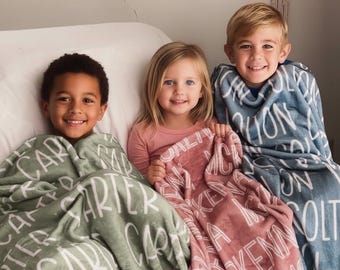 Personalized Kids Name Blanket: Custom Minky or Sherpa Fleece