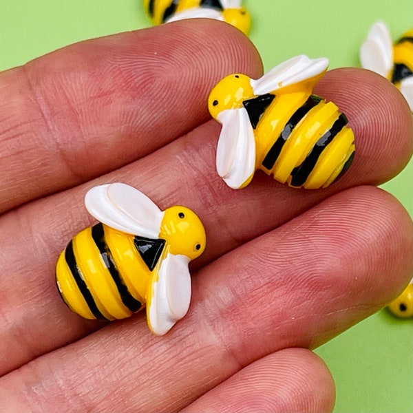 10pcs Bumblebees Honey Bee Insect Bumble Flatback Bees Charms Cabochons slime supplies miniature bracelets resin PLAYCODE3