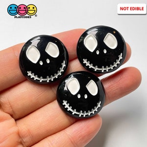 10pcs Skull Face Black Stitched Mouth Charm Halloween Slime - Etsy