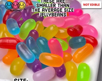 100pcs Fake Small Size Jellybeans NOT  Actual Size (see pics) Charms NOT EDIBLE Realistic Jelly Beans Fake Bake Props Easter PLAYCODE3